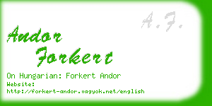 andor forkert business card